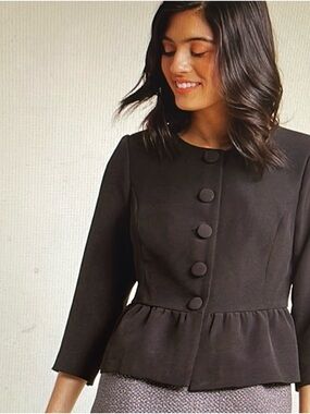 ModCloth Black Peplum Blazer Jacket Medium